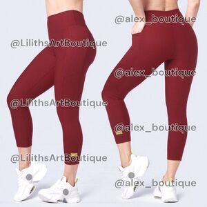 Zumba Dance Capri Leggings Brick Red Size XS (E079)